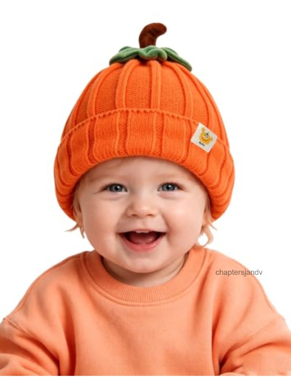 Knitted Pumpkin Beanie Hat for Halloween Christmas